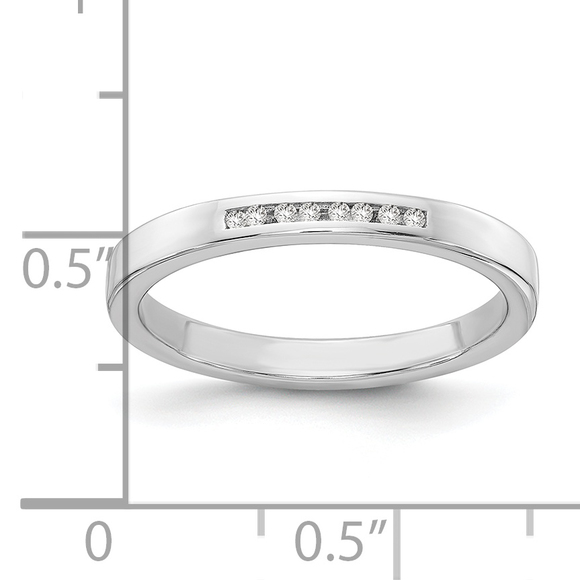 925 Sterling Silver Rhodium-plated Chanel-set Diamond Ring - Picture 4 of 9